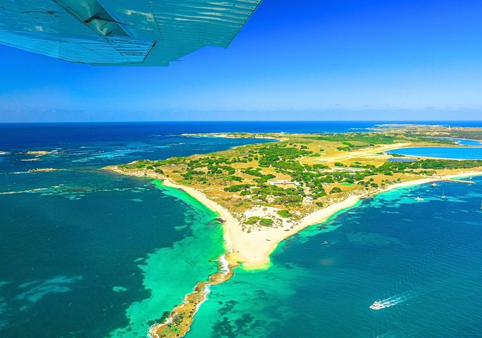 Rottnest Island view from the plane, best time to visit Rottnest Island is summer